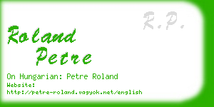 roland petre business card